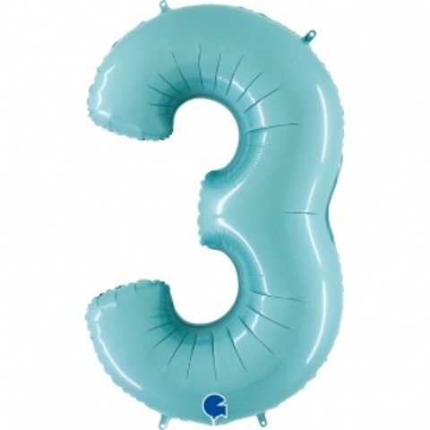 Цифра "3" Голубой