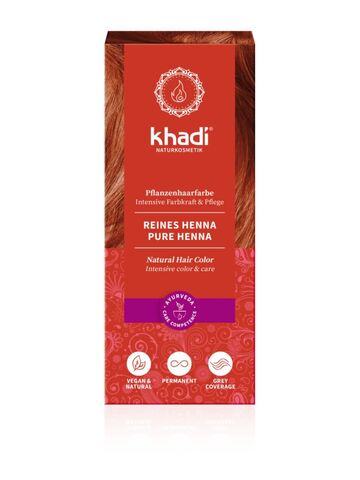 ХНА - РЫЖИЙ ОТТЕНОК натуральная краска для волос Khadi Naturprodukte, 100 гр (Срок годности до 30.04.2024)