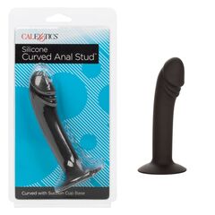 Черный анальный фаллоимитатор Silicone Curved Anal Stud - 