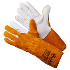 Краги спилковые GWARD Argon Welder (оранжево-белые)