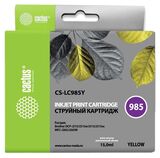 Картридж струйный Cactus CS-LC985Y желтый (15мл) для Brother DCPJ315W, DCPJ515W, MFCJ265W