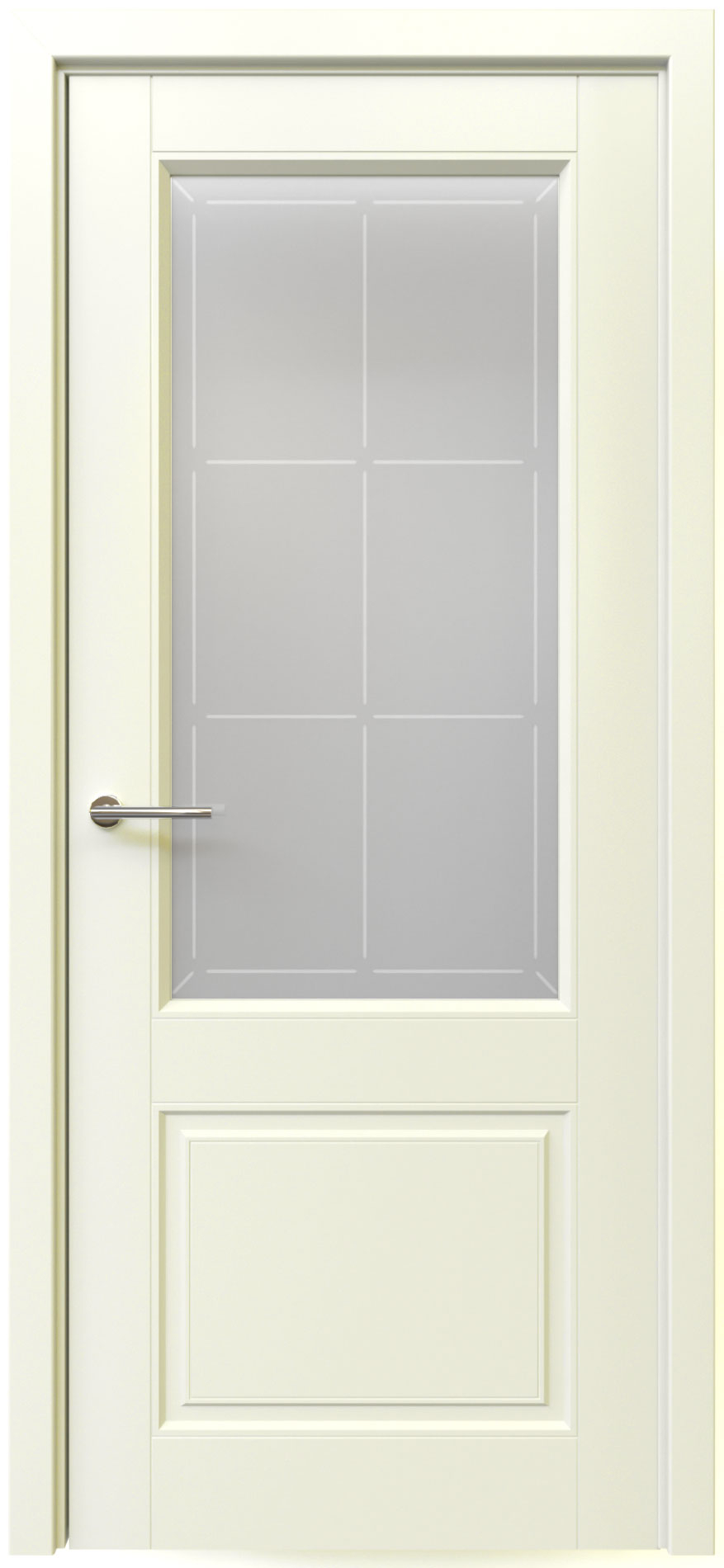 Дверь межкомнатная Альберо (Фрегат) Классика (Эмаль) Классика-2 (предустановлена магнитная защелка), цвет слоновая кость, эмаль, стекло мателюкс Прованс