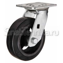 Большегрузная поворотная колесная опора SCd 100 литая черная резина