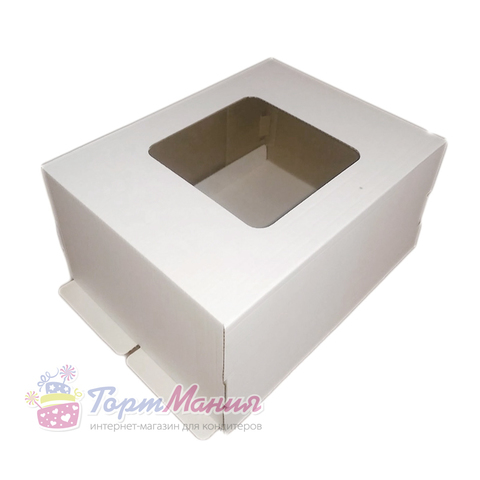 Коробка для торта «ТМ» с окном 40х30х20 см