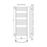 Полотенцесушитель электрический Terminus Енисей П16 500x1281, ТЭН HT-1 300W, левый/правый