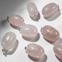 Крупный кулон из натурального розового кварца, 33*19мм