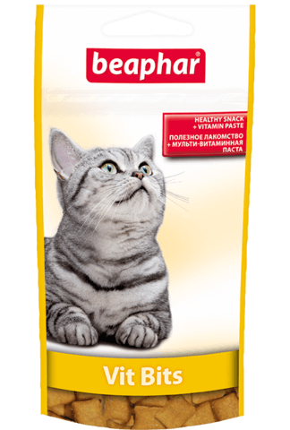 купить бефар Beaphar Vit-Bits подушечки с мультивитаминной пастой для кошек