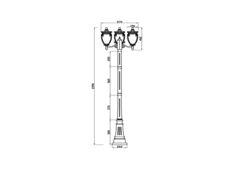 Садово-парковый светильник Outdoor O414FL-03GB