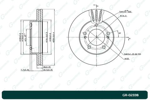 Диск тормозной G-brake  GR-02338