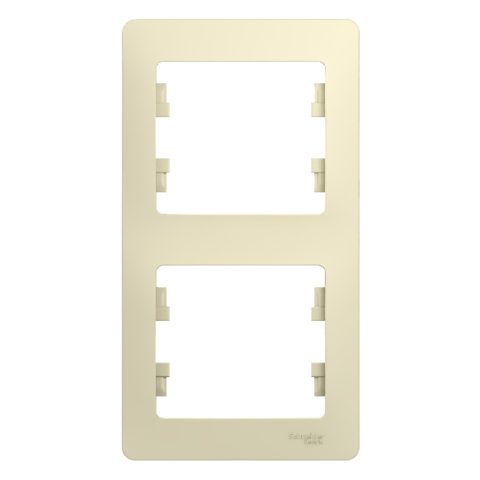 Рамка на 2 поста, вертикальная. Цвет Бежевый. Schneider Electric Glossa. GSL000206