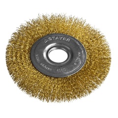 STAYER 125 мм, витая стальная латунированная проволока 0.3 мм, щетка дисковая для УШМ, Professional (35122-125)