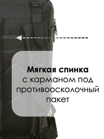 Картинка рюкзак тактический Skully Tactic RWZS29 черный - 5
