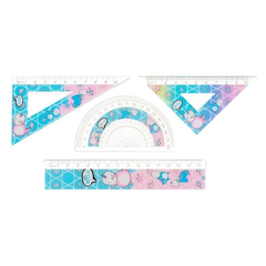 
          Линейка Basir пластиковая, набор 4 шт, серия "Dino", 4 предмета: линейка 15 см, транспортир и два угольника