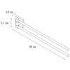 FIXSEN FX-16002A Полотенцедержатель рога 2-ой Fixsen Lux Satin, сатин (FX-16002A)