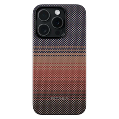 Чехол из арамидного волокна с поддержкой MagSafe PITAKA Fusion Weaving MagEZ Case 5 для iPhone 15 Pro, Sunset (Закат)
