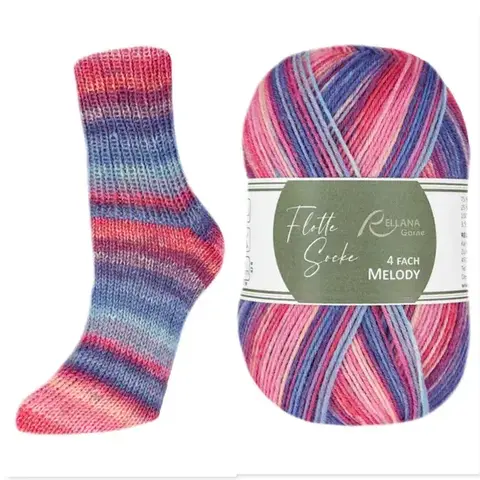 Пряжа Rellana Flotte Socke 4f. Melody 3020