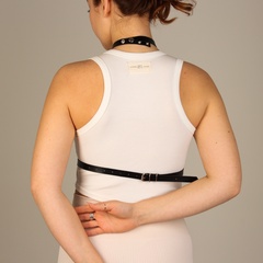 Портупея женская на тело (искусственная кожа) OS черный