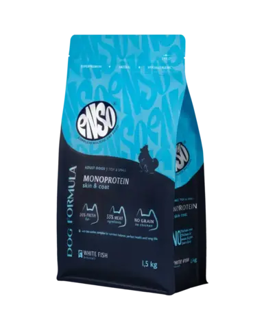 ENSO DF Monoprotein сухой корм для взрослых мелк/мини собак белая рыба/брокколи 1,5 кг