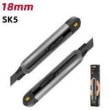 Технический нож "Home Series Black" Deli HT4018  ширина лезвия 18мм, эксклюзивный дизайн, корпус из высококачественного софттач пластика