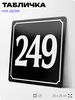 Адресная табличка с номером дома 249, на фасад и забор, черная, 25х25 см, Айдентика Технолоджи