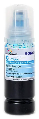Чернила DCTec водорастворимые L3160 EverNew Cyan (голубой) с ключом 70 мл