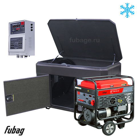 Генератор в зимнем ультра тихом кожухе с блоком АВР Fubag BS 11000 DA ES/1570SSW RAL 7024