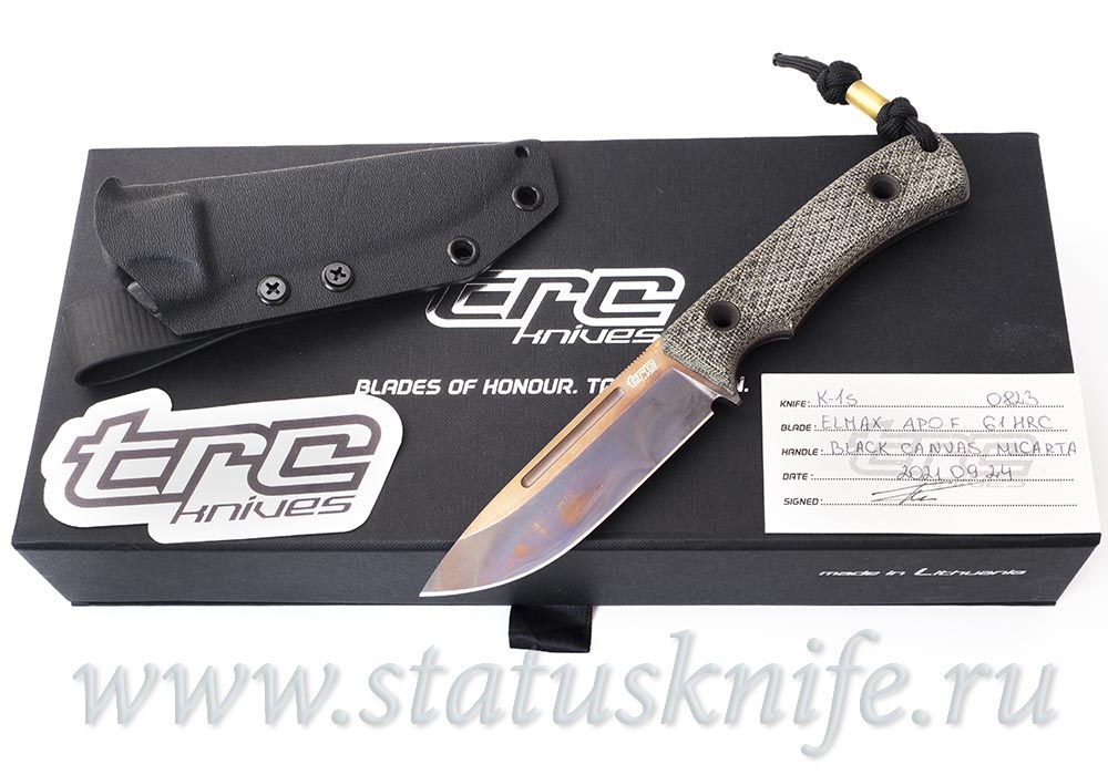 Нож TRC Knives K-1s Elmax Virus Edition black micarta