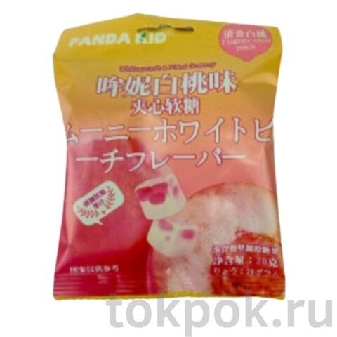 Мармелад со вкусом персика Panda Kid White Peach & Filled Gummy, 20 гр