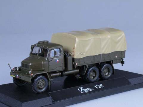 Praga V3S Army flatbed truck with awning 6х6 1953 Abrex 1:43