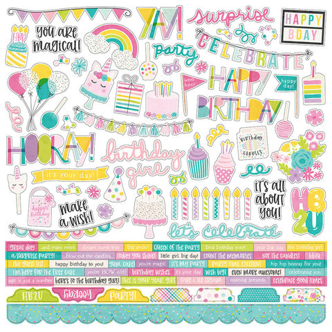 Набор стикеров Magical Birthday Cardstock Stickers-Combo 30х30см