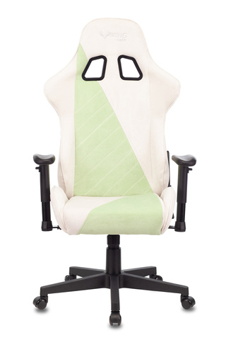 Кресло игровое Zombie VIKING X Fabric белый/зеленый с подголов. крестовина пластик Бюрократ