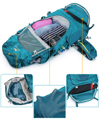 Картинка рюкзак туристический Nevo Rhino Advance 65+5 black - 14