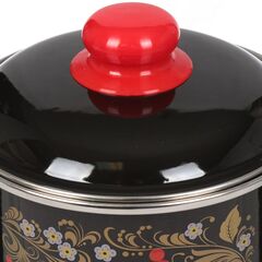 Кастрюля сталь, эмал, 3 л, с крыш, СтальЭмаль, Рябина, 7RD181M/7RD181S, индукц