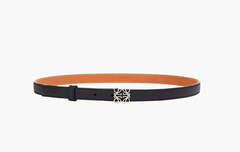 Loewe Anagram Pebble Grain Calfskin Leather Belt "Black/Palladium"
