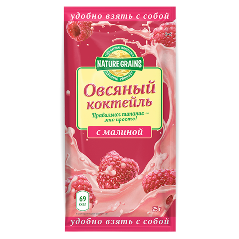 Овсяный коктейль с малиной, Компас Здоровья, 25 г