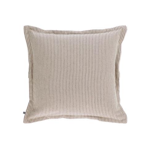 Чехол для подушки Aleria с белыми и коричневыми полосами 45 x 45 см