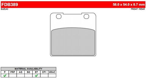 FDB389P Тормозные колодки дисковые MOTO, блистер 2 шт