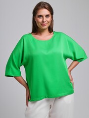 Блузка Летний драйв-2 Виотекс ЯРКО-ЗЕЛЁНЫЙ