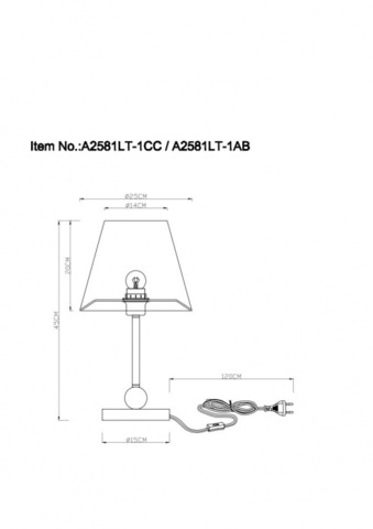 Настольная лампа Arte Lamp Elba A2581LT-1CC