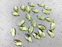 Стразы пришивные акрил, d 0,8х1,5 см, жёлто-зелёный