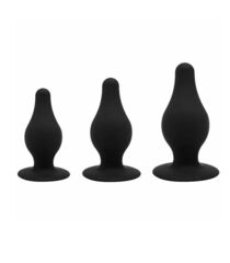 Набор из 3 черных анальных втулок SILEXD Silicone Plug Kit Model 2 - 