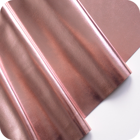 Кожзам метализированный на тканевой основе, цвет розовое золото