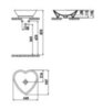 XX CREAVIT Раковина мебельная накладная сердце (45*45 см) ЧЕРНАЯ TP149.40000