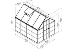 Теплица с гибридным остеклением HYBRID 6*8