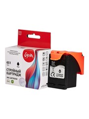 Струйный картридж Sakura C2P10AE (№651 Black) для HP DeskJet Ink Advantage 5575/5645, OfficeJet 252/202, пигментный тип чернил, черный, 18 мл.