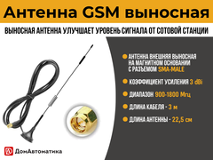 Антенна GSM выносная, усиление 3dBi (3 метра)