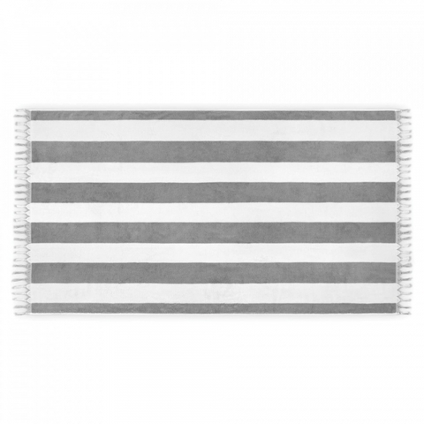 Полотенце пляжное Hamam Cabana 100x180 белое с серым
