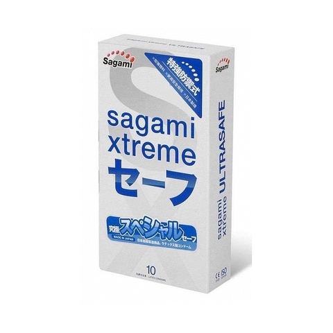 Sagami Xtreme Ultrasafe 10шт. Презервативы латексные с двойным количеством смазки