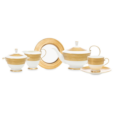 Сервиз чайный 21 предмет на 6 персон Narumi Золотой дуэт