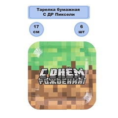 Тарелка бум С ДР Пиксели 17см